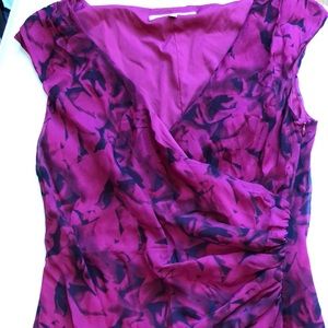 L.K. Bennett red/black floral silk midi dress